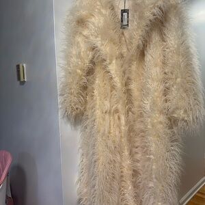 Nasty Gal Oversized Mongolian Fur Coat
